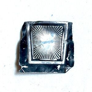 Jeep Seatbelt button cover- Vintage- 1995- OEM Silver and Black Geometric-